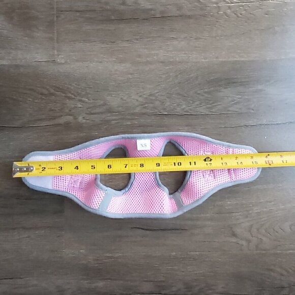 XS Pink/Blue/White Dog Harness with Safety Lock, Hook and Loop Closure, Dbl Loop - Picture 6 of 8